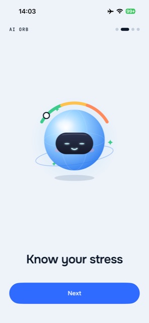 Onboarding screen: Know your stress
